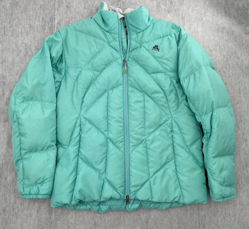 Nike ACG Jacket Womens Extra Large Green Full Zip Level 3 Puffer Down Ladies XL